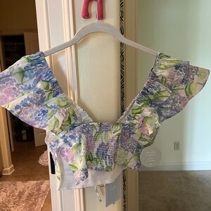 Hill House The Alexa Top; size XS; blue & green